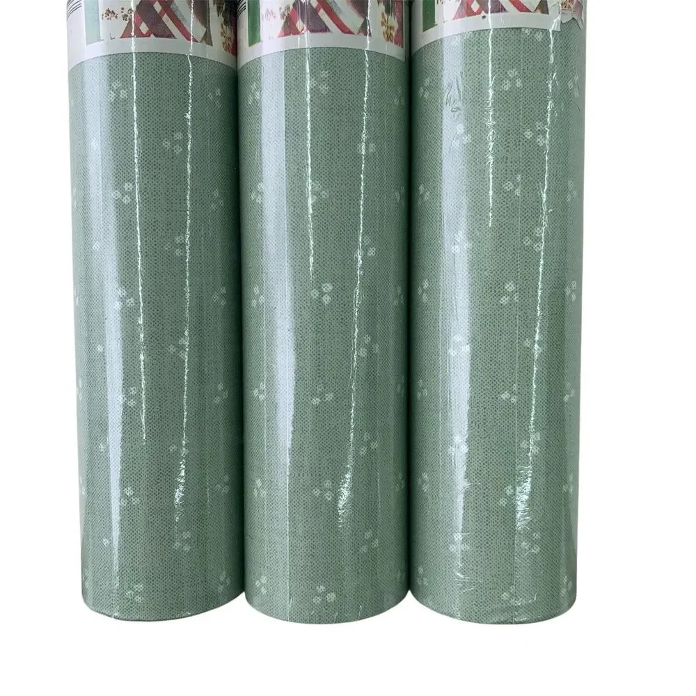 3 Count Imperial Wallcoverings Wallpaper Vintage Green, White Dots